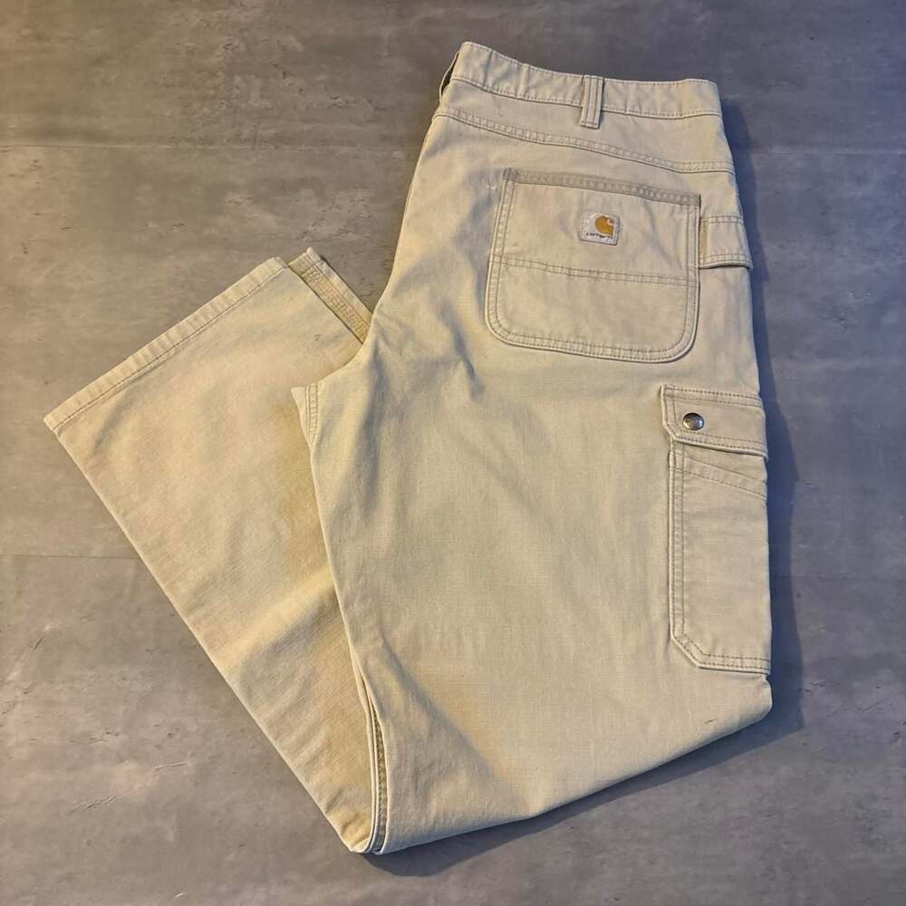 Carhartt Relaxed Fit Double Knee Cargo Pants Cream